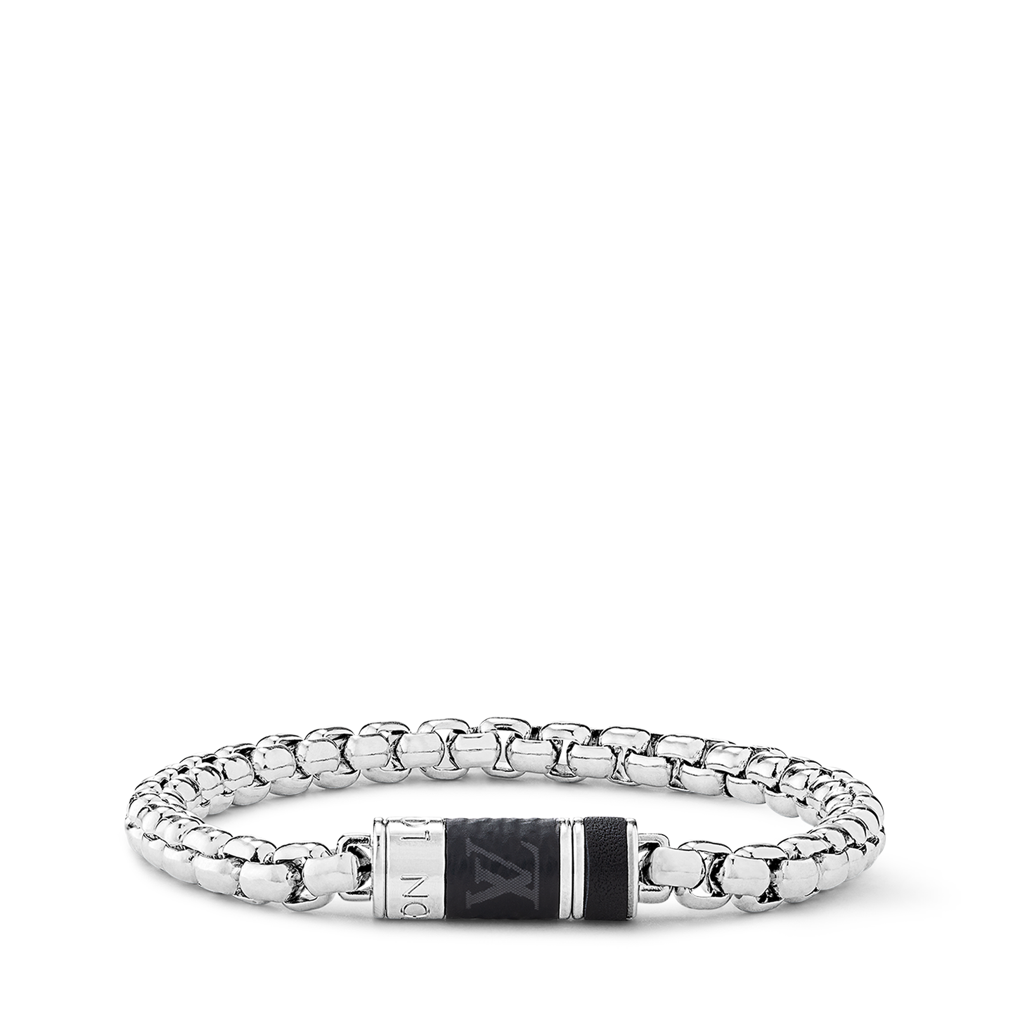 希少品♪【LOUIS VUITTON】モノグラム chain bracelet シルバー LOUIS VUITTON Monogram Chain Bracelet L Silver 593979